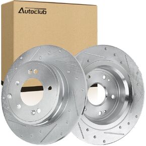 AUTOCLUB 11.09" Brake Rotors Rear for 2005 2006 2007 2008 2009 2010 2011 2012 2013 2014 2015 2016 2017 2018-2021 Honda Accord, for Civic HR-V, Acura TSX ILX Brakes, Drilled Slotted Replacement 31479 in Kuwait