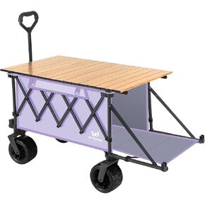 Whitsunday Collapsible Wagon with Tailgate and Big Wheel,Heavy Duty Utility Folding Wagons for Beach Camping Outdoor Purple in Saudi Arabia