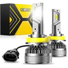 H11/H8/H9 Bulbs Super Bright,6500K Cool White H8 Light Bulbs, 50000+Hours H11 Powersport Bulb with Cooling Fan, Pack of 2 in Saudi Arabia