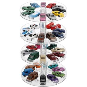 4-Tier Clear Display Case, 1/64 Scale Toy Car Storage Case Compatible with Hot Wheels Matchbox Car (Cars No Longer Than 3.5 in), Freestanding Storage with 4 Levels Max 45-55 Cars in Saudi Arabia
