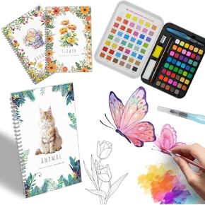 48 Colors Watercolor Workbook Paint Set for Adults-Create 30 Beautiful Paintings,Complete Water Colors Paint Adult Set for Beginners&Artists 3 Pack in Saudi Arabia