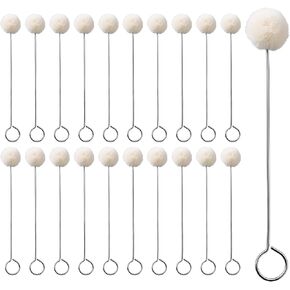 20Pcs Wool Daubers with Metal Handle, Ball Brush, Leather Dye Applicator Brushes, Wool Balls Dauber Dyeing Applicator for Dyeing, Staining & DIY Craft Projects in Kuwait