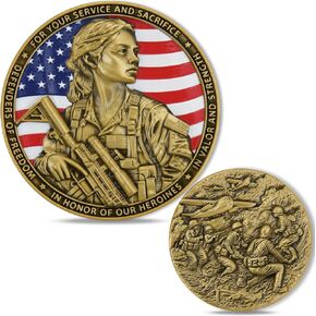 Veteran Female Soldier Honor Coin - Featuring Female Soldier, Commemorating Our Heroes, Celebrating Courage and Dedication, 1.58in (Single Coin) in Saudi Arabia