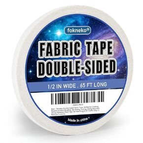 Double-Sided Fabric Tape, Perfect for Clothing Repairs & Fabric Bonding, No Sewing, Ironing, Gluing Required, Strong Adhesive Cloth Tape for Hemming & DIY Crafts, Easy to Remove (1/2inch) in Saudi Arabia