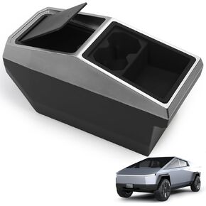 Floor Center Console Organizer for Tesla Cybertruck 2024 2025,Custom Fit Multifunctional Storage Box for 2024 2025 Cybertruck Accessories，Center Console Storage with Cup Holder in Saudi Arabia