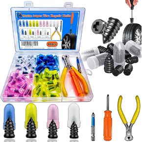 60Pcs Tire Repair Rubber Nails Kit with 4 Sizes, Tire Repair, Vacuum Tire Repair Rubber Nail, Screw in Tire Repair Plugs, Tire Rubber Nails Tool, Rubber Nails Tire Repair for Car, Motorcycle, Truck in Saudi Arabia