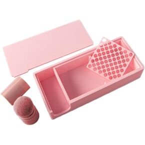Cornstarch Powder Box Set with Brushes, 2-in-1 Powder Container with Removable Sifter & Sliding Lid, Non-Stick Tool for Polymer Clay Cutters & Jewelry Making (Pink) in Saudi Arabia