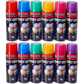 12 Pack Party String Spray (3 oz Each) – Streamer Spray in a Can, Full Color Set with 2 of Each Color, Party Supplies for Kids’ Parties, Birthdays, and Celebrations in Saudi Arabia