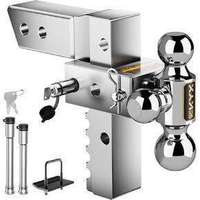 Adjustable Trailer Hitch-Drop Hitch-for 2.5 Inch Receiver,8 Inch Drop/Rise,Tri Ball Mount (1-7/8“, 2“ & 2-5/16“) Tow Hitch,18,500 LBS GTW Heavy Duty Towing in Kuwait