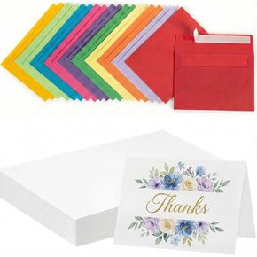 20 Sets 5 x 7 Inch Blank Watercolor Paper Cards with Colored Envelopes(10 Colors), 140lb/300GSM Foldable Watercolor Postcards with Envelopes for Greeting Cards Wedding Invitations in Saudi Arabia