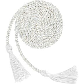 White Graduation Honor Cords, 67 Inch 3-Strand Thick Braided Rope for Class of 2025 & 2026 Graduates - Professional Graduation Gown Accessories for High School & College in Saudi Arabia