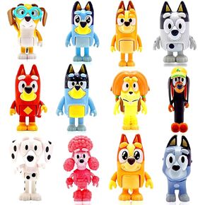 Bluеу Toys 12-Pack, Wolfs Action Figures Playset, Wolves Figurines Family and Friends Set, Cake Toppers 2-3.5 Inch in Saudi Arabia
