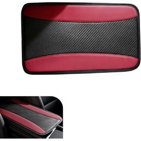 Car Center Console Cover, Carbon Fiber Leather Arm Rest Cover, Scratch-Resistant & Durable Arm Rest Box Pad, Universal for Most Vehicles (Black) in Saudi Arabia