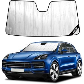Windshield Sun Shade for Porsche Cayenne 2019-2026, Custom-fit Windshield Cover, Heat Insulation Shield, Protect Dashboard, Foldable Car Window Shades - Porsche Cayenne Accessories in Saudi Arabia