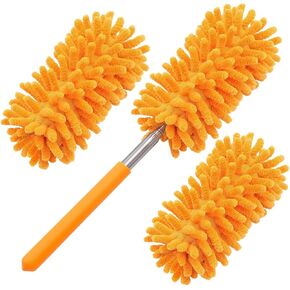 Microfiber Duster for Cleaning, GMLKRY Hand Washable Dusters with 3pcs Replaceable Microfiber Head, Extendable Pole, Detachable Cleaning Supplies for Office, Car, Window, Furniture (Gray) in Saudi Arabia