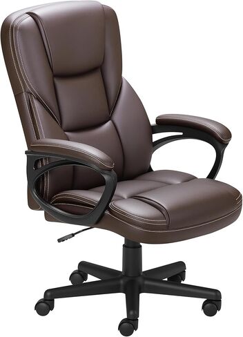 Patiowell Executive Office Desk Chair Ergonomic Big and Tall Managerial Chair, PU Leather High Back Home Office Computer Chair with Lumbar Support (Black) in Saudi Arabia