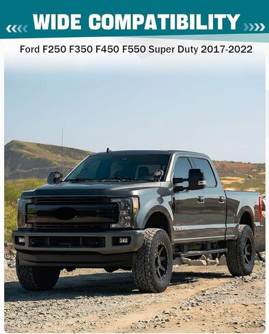 دعامات تثبيت على غطاء محرك السيارة LED لسيارة Ford Super Duty F250/F350/F450/F550 2017-2022، فولاذ عالي التحمل، تثبيت بدون مثقاب يناسب مصابيح جراب مقاس 2 بوصة - 7 بوصة in Kuwait