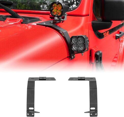 Dual A Pillar Light Mount Bracket for Jeep Wrangler JL JT 4XE Gladiator 2018–2025, LED Off-Road Work Light Holder, Modular Brackets for Pod Lights & Ditch Lights, Jeep Accessories, 1 Pair in Saudi Arabia
