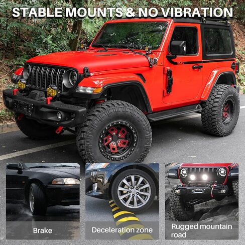 Dual A Pillar Light Mount Bracket for Jeep Wrangler JL JT 4XE Gladiator 2018–2025, LED Off-Road Work Light Holder, Modular Brackets for Pod Lights & Ditch Lights, Jeep Accessories, 1 Pair in Saudi Arabia