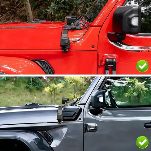 Dual A Pillar Light Mount Bracket for Jeep Wrangler JL JT 4XE Gladiator 2018–2025, LED Off-Road Work Light Holder, Modular Brackets for Pod Lights & Ditch Lights, Jeep Accessories, 1 Pair in Saudi Arabia