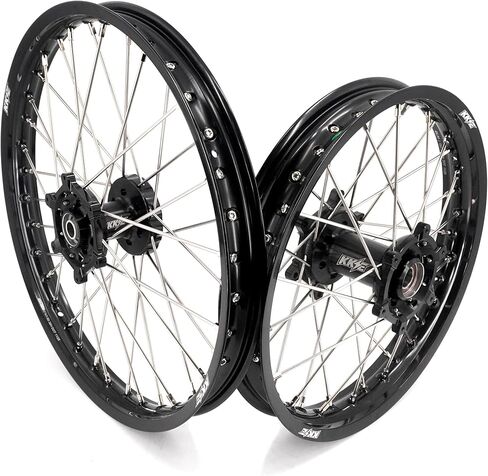 KKE 1.6 * 21/2.15 * 18 Enduro CNC Motorcycle Wheels Fit SUZUKI DRZ400SM 2005-24, DRZ400S 2000-2024, DRZ400E 00-07, DRZ400 00-04 in Black in Saudi Arabia