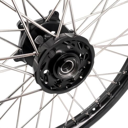 KKE 1.6 * 21/2.15 * 18 Enduro CNC Motorcycle Wheels Fit SUZUKI DRZ400SM 2005-24, DRZ400S 2000-2024, DRZ400E 00-07, DRZ400 00-04 in Black in Saudi Arabia