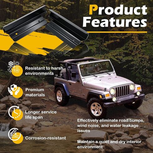 دعامة قضيب الباب الخلفي (يسار ويمين) 55176738AA 55176739AB - تناسب 1997-2006 Jeep Wrangler TJ، استبدال دعامة التثبيت العلوية الناعمة #13510.30 13510.31 in Kuwait