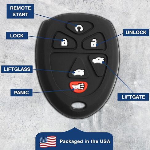 KeyGuardz دخول بدون مفتاح عن بعد مفتاح السيارة فوب الغلاف الخارجي غطاء حماية من المطاط الناعم لضواحي تاهو يوكون 15913427 in Saudi Arabia