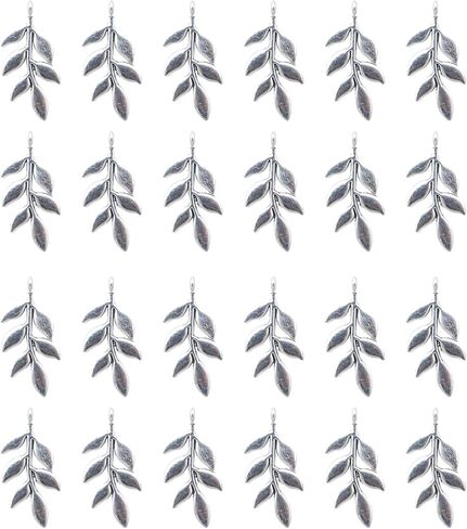 50 Pcs Leaves Charms Metal 2.4 x 1.1 cm Vintage Tibetan Tree Leaf Pendants for Women DIY Jewelry Making Necklace Bracelets Keychain Earring Scrapbooking Crafting Supplies in Kuwait