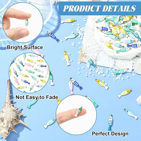 KitBeads 50 قطعة من سحر أسماك السردين العشوائية من الفولاذ المقاوم للصدأ الحياة البحرية والمحيطات Aniaml سحر لصنع المجوهرات والأساور والأقراط والقلائد والحرف اليدوية in Kuwait