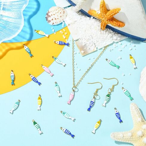 KitBeads 50 قطعة من سحر أسماك السردين العشوائية من الفولاذ المقاوم للصدأ الحياة البحرية والمحيطات Aniaml سحر لصنع المجوهرات والأساور والأقراط والقلائد والحرف اليدوية in Kuwait