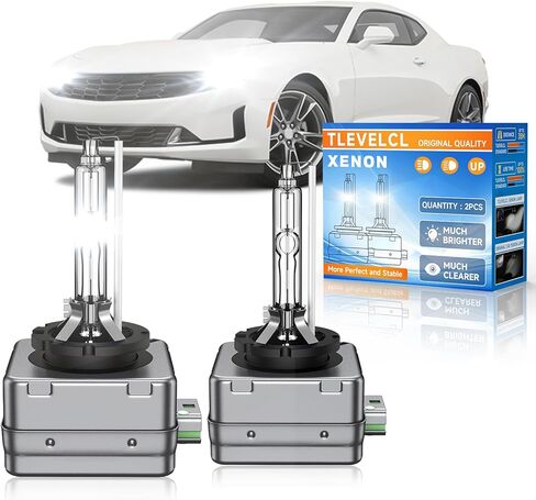 Fit for Chevrolet 2014-2021 Camaro 2014-2019 Impala Corvette 2014-2017 SS D3S HID Xenon Headlight Bulbs, Upgraded 35W High Low Beam Bi-Xenon Light Bulb Replace, 8000K White Blue, Pack of 2 in Saudi Arabia