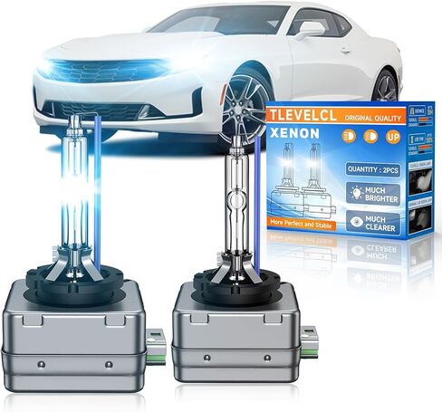 Fit for Chevrolet 2014-2021 Camaro 2014-2019 Impala Corvette 2014-2017 SS D3S HID Xenon Headlight Bulbs, Upgraded 35W High Low Beam Bi-Xenon Light Bulb Replace, 8000K White Blue, Pack of 2 in Saudi Arabia