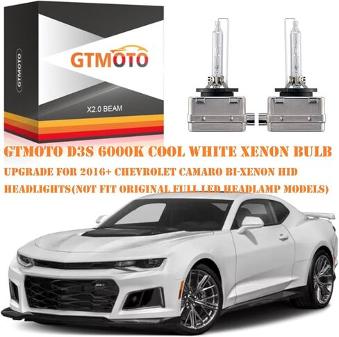 مصابيح D3S HID لعام 2014 2015 2016 2017 2018 2019 2020 مصابيح أمامية Chevy Camaro SS نماذج ثنائية زينون فقط، RS LT ZL1 13587843 OEM 35W D3SC1 LED DRL للمصابيح الأمامية، 8000K مصابيح زرقاء بيضاء، عبوتان in Kuwait