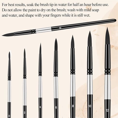 7 Pcs Round Pointed Tip Paint Brushes Set Watercolor Brushes Artist Paintbrushes Round Nylon Hair Art Paints Brush for Acrylic Watercolors Gouache Inks Oil Tempera Craft and Detail Painting in Kuwait