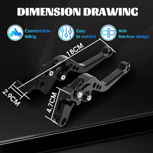 عتلات الفرامل الفاصل CNC لـ GROM 125 14-26 CB300R Monkey 125 18-25 CBR500R CBR500F CBR500X 13-21 CBR300R/F/FA 14-21 CB400F/R 13-15 CBR250R 11-15 دراجة نارية قابلة للتعديل رافعة سوداء in Kuwait