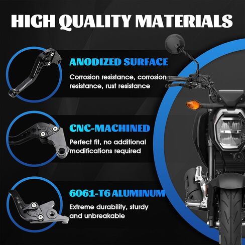 عتلات الفرامل الفاصل CNC لـ GROM 125 14-26 CB300R Monkey 125 18-25 CBR500R CBR500F CBR500X 13-21 CBR300R/F/FA 14-21 CB400F/R 13-15 CBR250R 11-15 دراجة نارية قابلة للتعديل رافعة سوداء in Kuwait