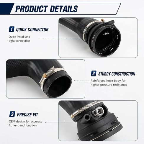 Turbo Intercooler Outlet Tube Hose Compatible With Ford F-250 F-350 Super Duty 6.7L for PowerStroke Engine 2017-2019 Replaces# HC3Z-6F073-B in Saudi Arabia