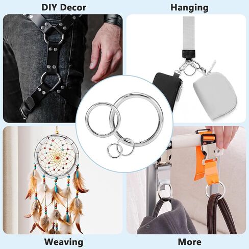 Metal Rings for Crafts, 2 Inch Stainless Steel Rings, 8 Pcs for DIY Decor, Hanging, Weaving & More in Saudi Arabia