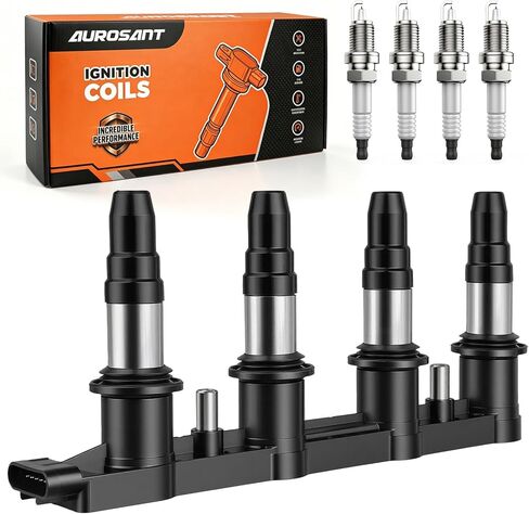 Ignition Coil Pack and 4 Iridium Spark Plugs Compatible with 2011-2015 Chevy Cruze 1.8L 2016 Chevrolet Cruze Limited 1.8L 2012-2017 Chevy Sonic 1.8L Replacement for UF620 9091902247 C1646 4504 7092 in Saudi Arabia