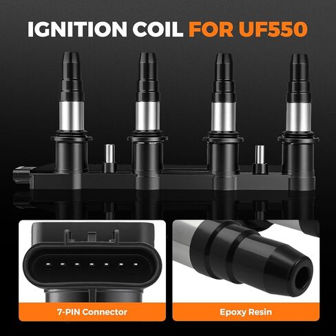 Ignition Coil Pack and 4 Iridium Spark Plugs Compatible with 2011-2015 Chevy Cruze 1.8L 2016 Chevrolet Cruze Limited 1.8L 2012-2017 Chevy Sonic 1.8L Replacement for UF620 9091902247 C1646 4504 7092 in Saudi Arabia