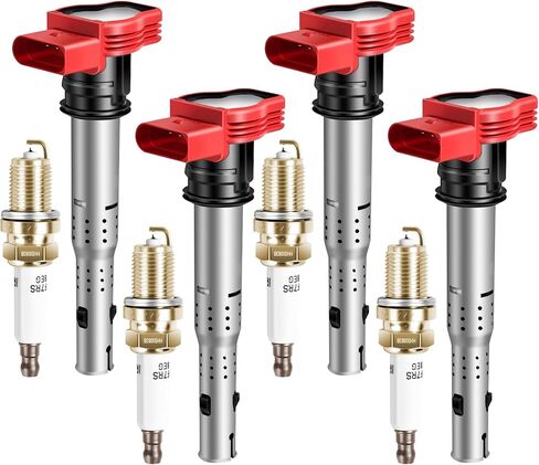 UF529 Ignition Coil Pack Iridium Spark Plugs Fits for Audi A3 A4 A5 Q5 TT, Fits for Volkswagen Beetle CC Golf GTI Jetta Passat L4 1.8L 2.0L 3.0L 3.2L 2005–2016 Set of 4 in Kuwait