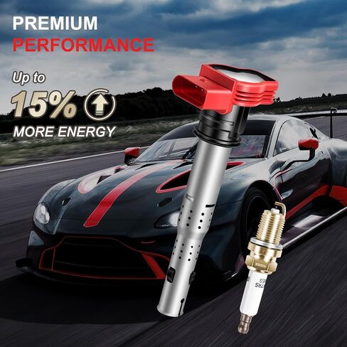 UF529 Ignition Coil Pack Iridium Spark Plugs Fits for Audi A3 A4 A5 Q5 TT, Fits for Volkswagen Beetle CC Golf GTI Jetta Passat L4 1.8L 2.0L 3.0L 3.2L 2005–2016 Set of 4 in Kuwait