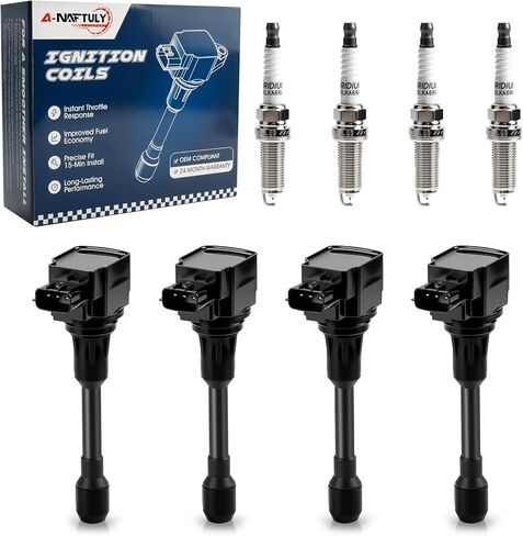 UF549 Ignition Coil Pack & 9029 Spark Plugs for 2.5L Nissan Altima Versa Rogue Sentra Cube 1.8L 1.6L 2.0L L4 2007 2008 2009 2010 2011 2012 2013 2014 2015 2016 2017 Coils, 4 Packs in Kuwait
