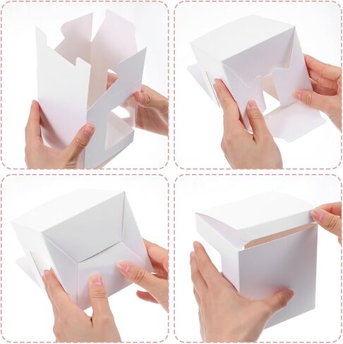 50 Pack Mug Boxes for Gifts, Small Mug Gift Box with Clear Window, 4.88 X 4.33 X 4.13 Inch White Blank Ornament Gift Box Bulk for Wedding Packaging Coffee Mugs Cups, Candle Boxes 11oz, 12oz, 15oz in Kuwait