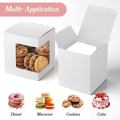50 Pack Mug Boxes for Gifts, Small Mug Gift Box with Clear Window, 4.88 X 4.33 X 4.13 Inch White Blank Ornament Gift Box Bulk for Wedding Packaging Coffee Mugs Cups, Candle Boxes 11oz, 12oz, 15oz in Kuwait