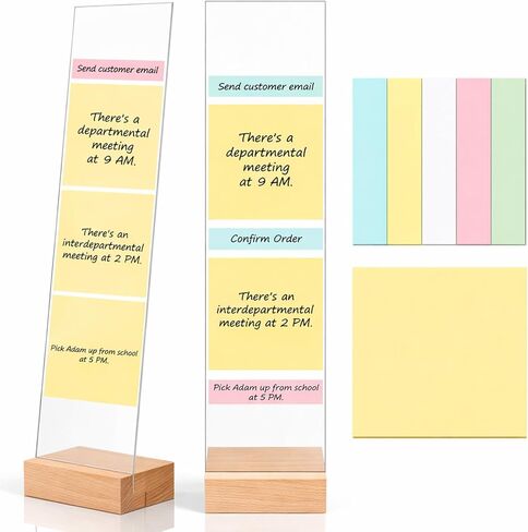 2PCS Monitor Memo Board, Acrylic Monitor Sticky Note Holder for Computer Screen Message Board Holder for Desk Clear Sticky Notes Organizer Portable Desktop Memo Attachment Laptop Office Accessories in Saudi Arabia