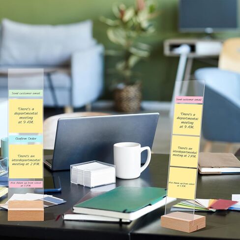2PCS Monitor Memo Board, Acrylic Monitor Sticky Note Holder for Computer Screen Message Board Holder for Desk Clear Sticky Notes Organizer Portable Desktop Memo Attachment Laptop Office Accessories in Saudi Arabia