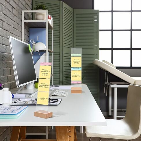 2PCS Monitor Memo Board, Acrylic Monitor Sticky Note Holder for Computer Screen Message Board Holder for Desk Clear Sticky Notes Organizer Portable Desktop Memo Attachment Laptop Office Accessories in Saudi Arabia
