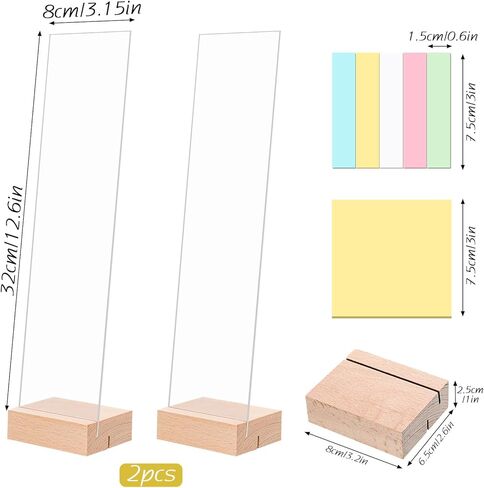 2PCS Monitor Memo Board, Acrylic Monitor Sticky Note Holder for Computer Screen Message Board Holder for Desk Clear Sticky Notes Organizer Portable Desktop Memo Attachment Laptop Office Accessories in Saudi Arabia